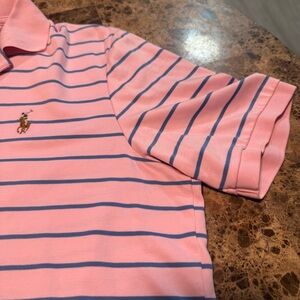 Ralph Lauren Pink Polo with Blue Stripes